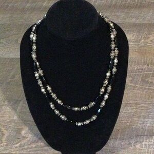 Elegant Black and Silver Lightweight Beaded Necklace